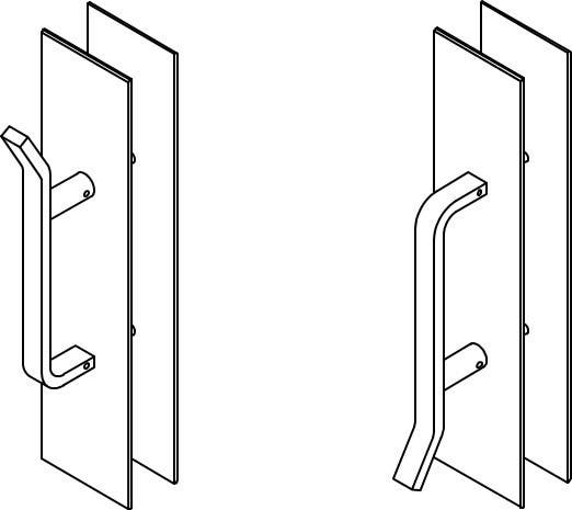 Trimco 1835 Ultimate Restroom Push/Pull Plate Combo 6" CTC Rounded Bevel Top & Bottom Edges