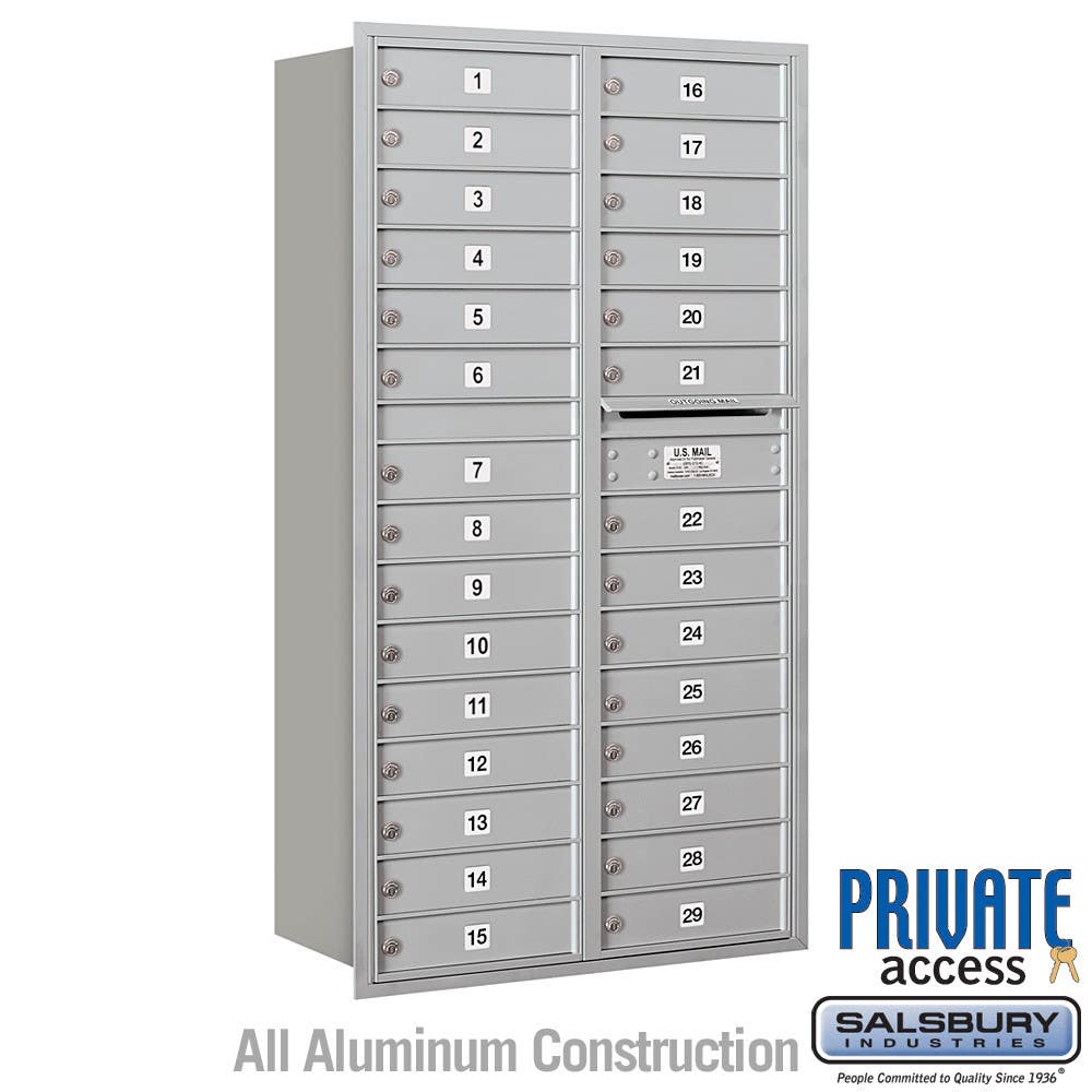 Salsbury 3716D-29 Recessed Mounted 4C Horizontal Mailbox - Maximum Height Unit (56-3/4") - Double Column