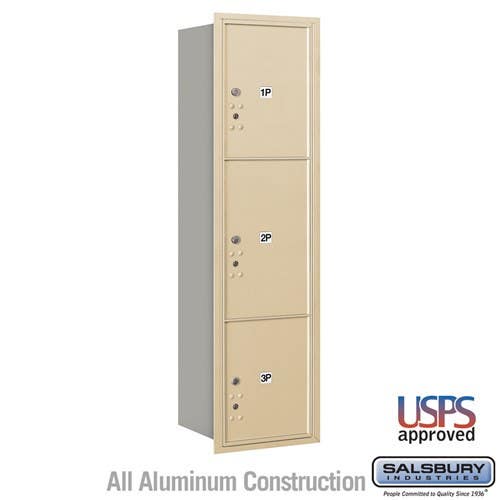 Salsbury 3716S-3P Recessed Mounted 4C Horizontal Mailbox - Maximum Height Unit (56 3/4") - Single Column