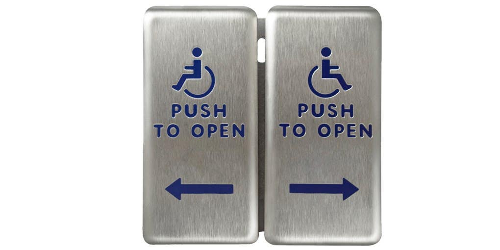 Entrematic W6-121 4.75" x 4.75" Stainless Steel Dual Push Plate