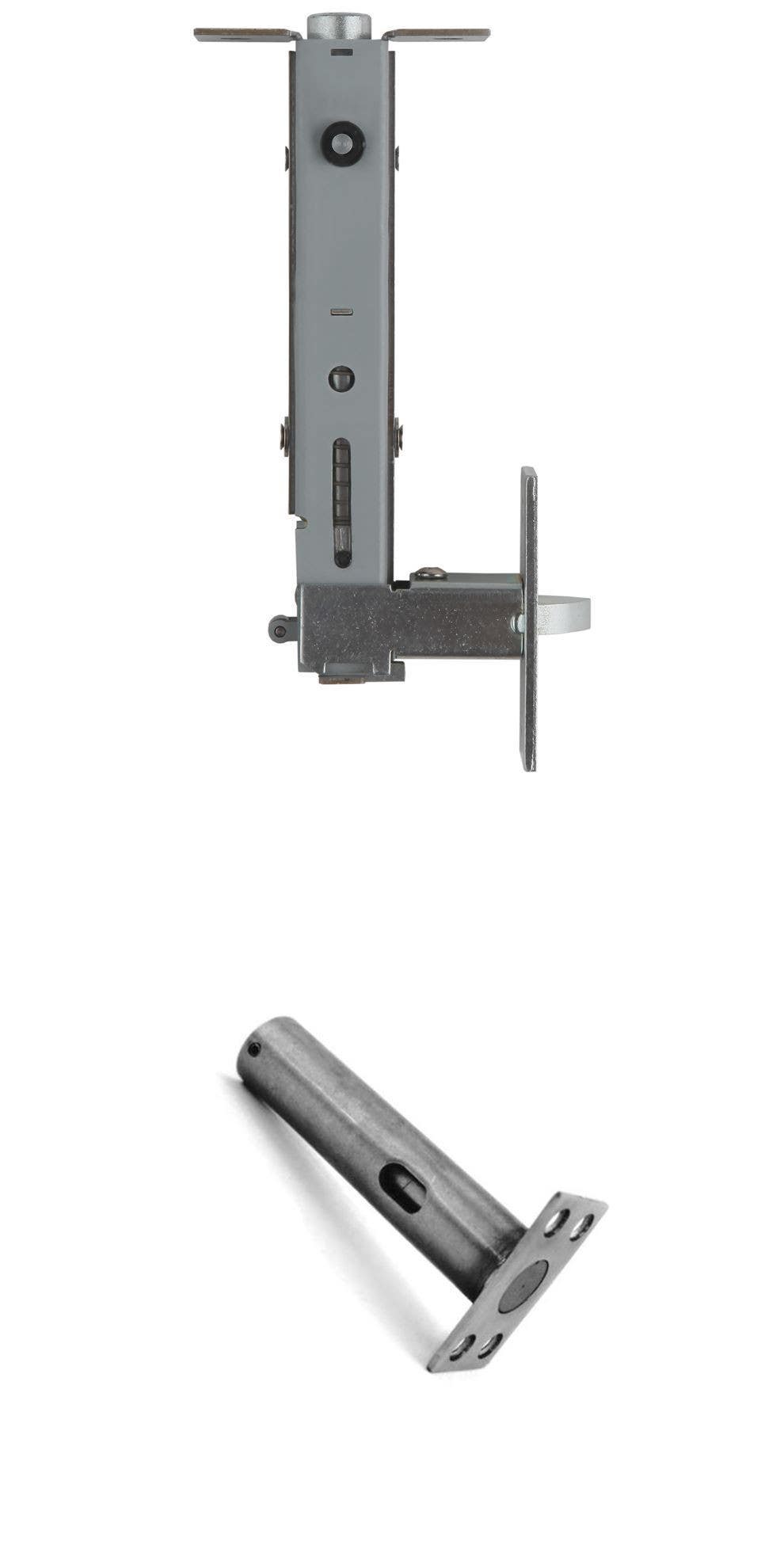 ABH Hardware 1869 Universal Top Automatic Flush Bolt w/ Bottom Fire Bolt for Metal/Wood Doors