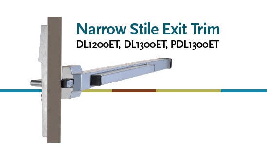 Alarm Lock PDL1300ET Trilogy Narrow Stile Exit Device Trim w/ Prox