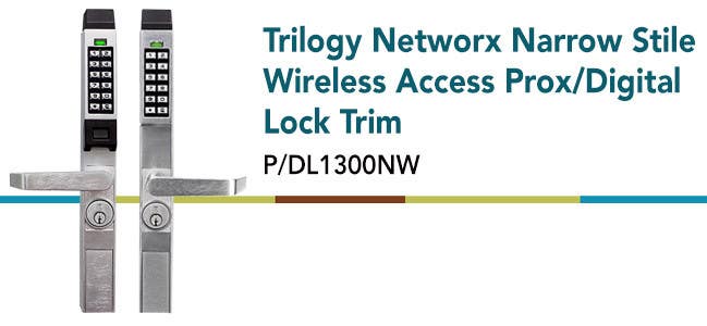 Alarm Lock PDL1300ETNW Networx Narrow Stile/Exit Straight Lever Lock For Arrow S1200/S1250,Marks 8800,DCI 1200/1300,Corbin ED8200,Von Duprin 33/22