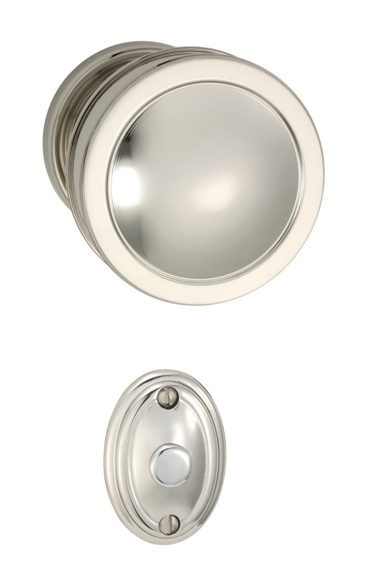 Omnia 513ED50 Traditional Interior Mortise Lock, Knob w/ Sectional Edged Rose (50 mm) - Solid Brass