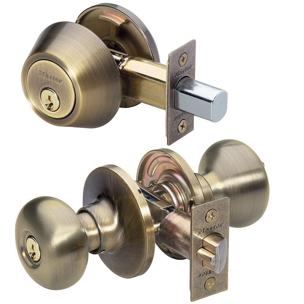 Master Lock BCCO0 Grade 3 Single Cylinder Deadbolt & Biscuit Knob Combo Pack