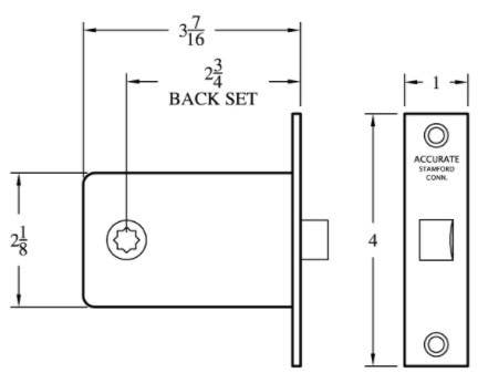 Accurate Lock & Hardware 1016 Passage Knob Latch, Backset- 2-3/4"