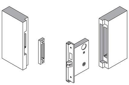 Accurate Lock & Hardware STDRAB Standard Style Rabbeted Kit