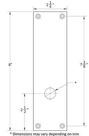 Accurate Lock & Hardware 1E Blank Escutcheon For Mortise Locks, For 1-3/4" Door