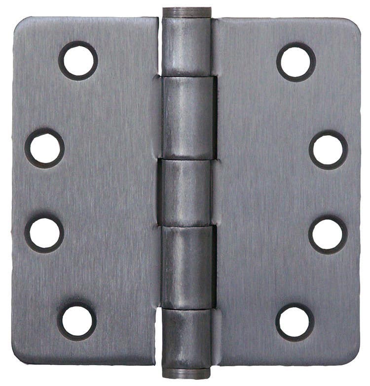 Pamex HR44 4" x 4" Residential Grade Hinge, 1/4" Radius, Plain Bearings, Removable Pin