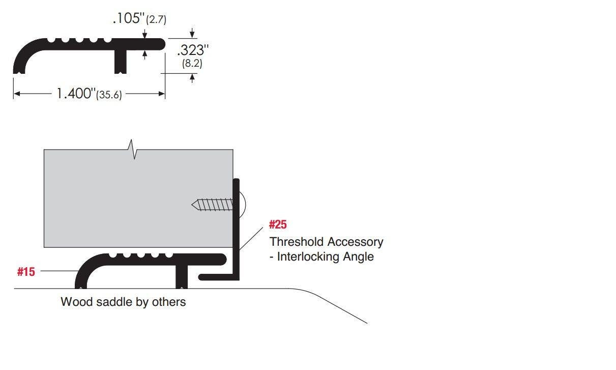 ZERO 15B Bronze Butt Threshold, 1.4"