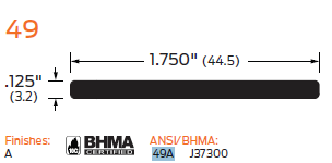 ZERO 49A Adjustable Threshold, Aluminum Plate 1/8"  x 1 3/4"