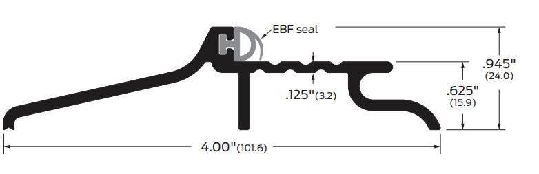 ZERO 73 Interlocking Threshold/Neoprene Stop, 4"