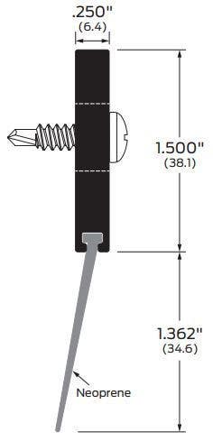 ZERO 95 Door Sweep, Neoprene