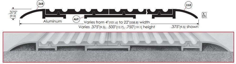 ZERO 268 Adjustable Threshold Rest, 3/8"