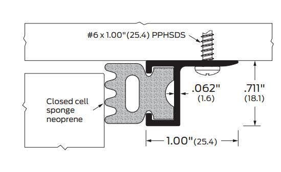 ZERO 270 Head & Jamb Gasketing, Door Stop/Neoprene