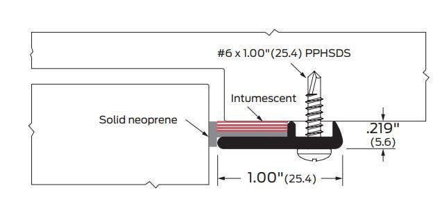 ZERO 302FS Head & Jamb Gasketing, Neoprene/Intumet Fire Stop