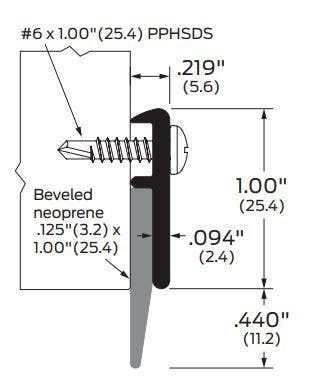 ZERO 329 Door Sweep With Beveled Neoprene