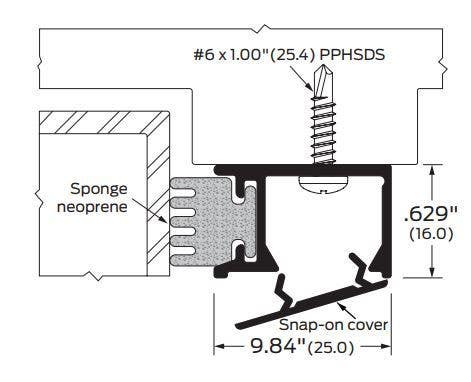 ZERO 376 Head And Jamb Gasketing, Neoprene/Snap-On Cover