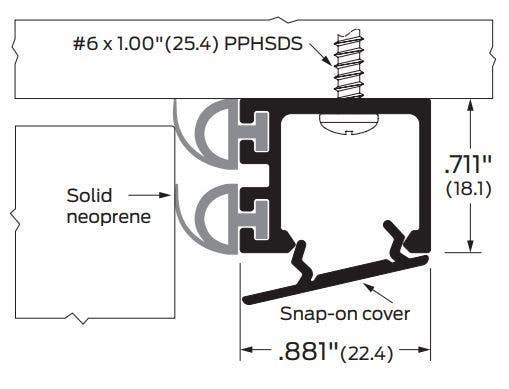 ZERO 478 Head & Jamb Gasketing, Snap-On Cover/Double Neoprene