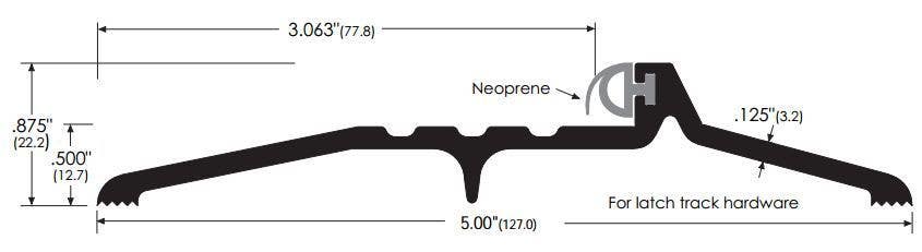 ZERO 560 Rabbeted Threshold/Neoprene, 5" x 7/8"