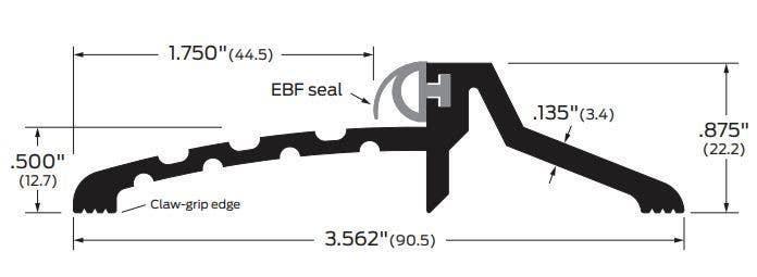 ZERO 563 Rabbeted Threshold/Neoprene, 3 9/16" x 7/8"