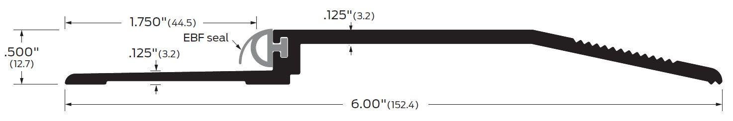 ZERO 568 Rabbeted Threshold, 1/2" x 6"