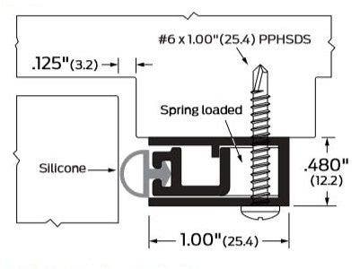 ZERO 570 Head & Jamb Gasketing, Self-Adjusting/Silicone
