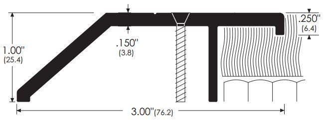 ZERO 643 Carpet Divider Threshold, 3"