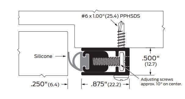 ZERO 870 Adjustable Sealing System Jamb Applied, Silicone