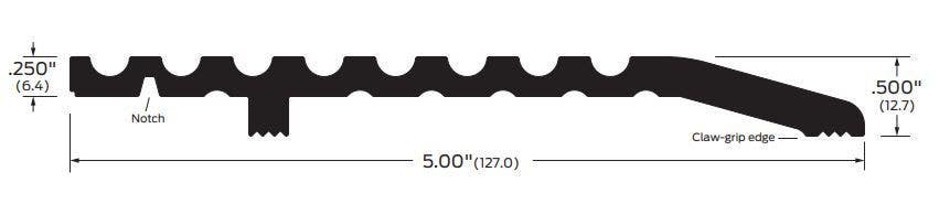 ZERO 1675 Half Saddle Threshold, One Side Beveled, 5" x 1/2"