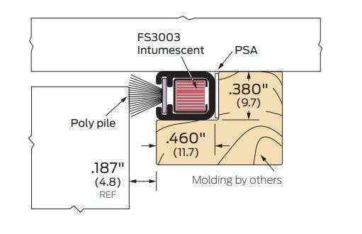 ZERO 5832FS Head & Jamb Gasketing, Poly Brush/PSA