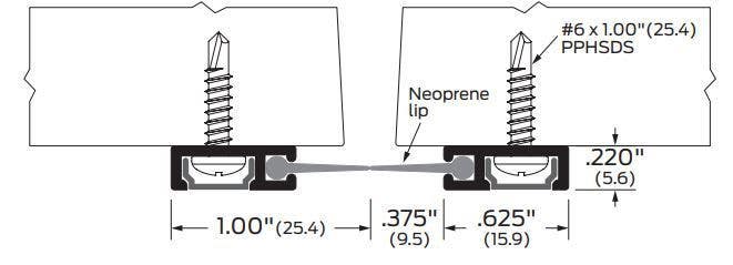 ZERO 8193 Head And Jamb Gasketing, .375" Brush/Adhesive