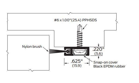 ZERO 8879 Head & Jamb Gasketing, Brush Seal