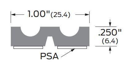 ZERO 84R-PSA Traction Tread Neoprene w/ PSA, 1" x 1/4"