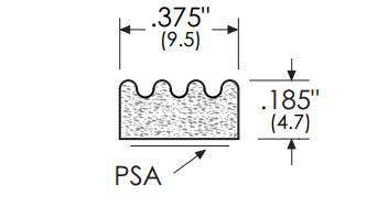 ZERO 926N Closed Cell Sponge Neoprene W/ PSA - 50 Ft.(15.24M)/Roll, 1 Roll Minimum UOM Purchase, .375" X .185"