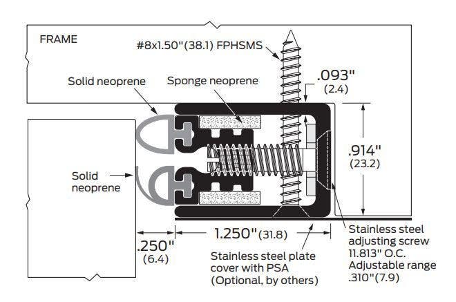 ZERO 7770N Elongated Bulb Seal - Neoprene, .32" Wide