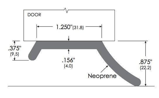 ZERO 8047R Replacement EPDM Rubber Seal For Overhead Door
