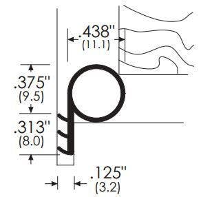 ZERO 8056S-WH Kerf Pressure Seal, Silicone White, .438"