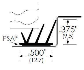 ZERO 8150S-BK Self-Adhesive Weatherstripping, Silicone/Black/PSA