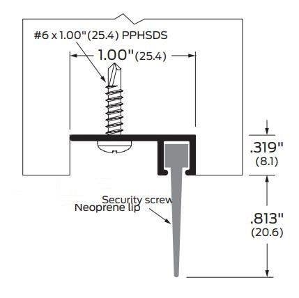 ZERO 8151AA Door Shoe, Aluminum/Neoprene