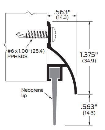 ZERO 8197N Tapered Lip Seal - EPDM,  1.063"