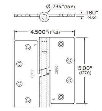 ZERO Z953 Stainless Steel Cam Lift- (630) 5" x 4.5" x .180"