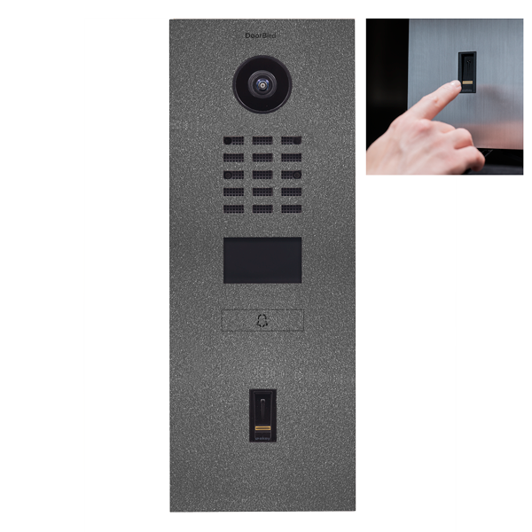 DoorBird D2101FV EKEY IP Video Door Station, 1 Call Button, cut-out for fingerprint reader ekey Home FS OM I