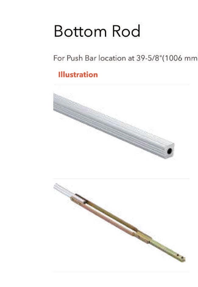 TownSteel ED 616823 Top Rod for For ED1200/ED1500 (SVR/3PT) Exit Device, Satin Stainless Steel