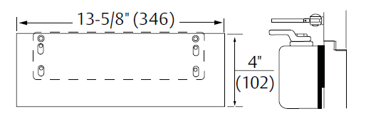 Norton 8549 Exposed-Back/Narrow Top Rail Drop Plate