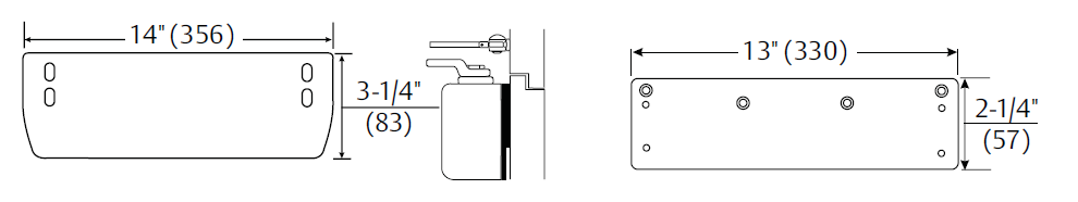 Norton 8549A Exposed-Back/Narrow Top Rail Drop Plate