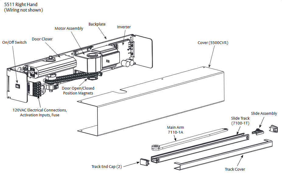 Norton 5500 Low Energy Operator For ADA Applications, Finish - Aluminium