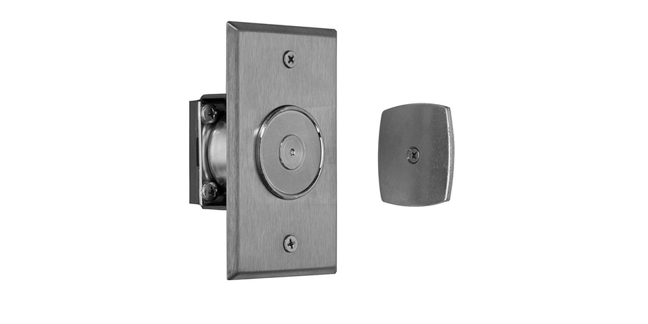 Rixson 989 Low Profile Wall Mounted Electromagnetic Door Holder, 7/16" Projection