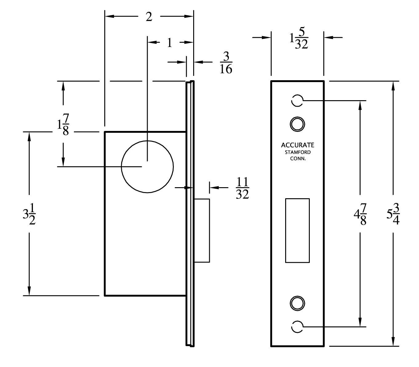 Accurate 337 1" Backset, Cylinder x T-turn Deadlock
