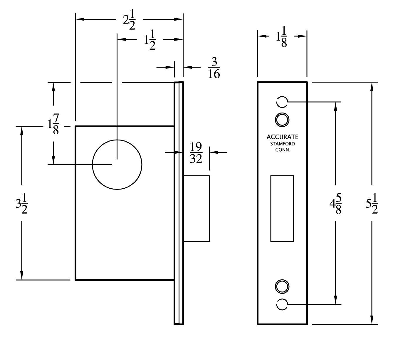 Accurate 339 1-1/2" Backset, Cylinder x T-turn Deadlock